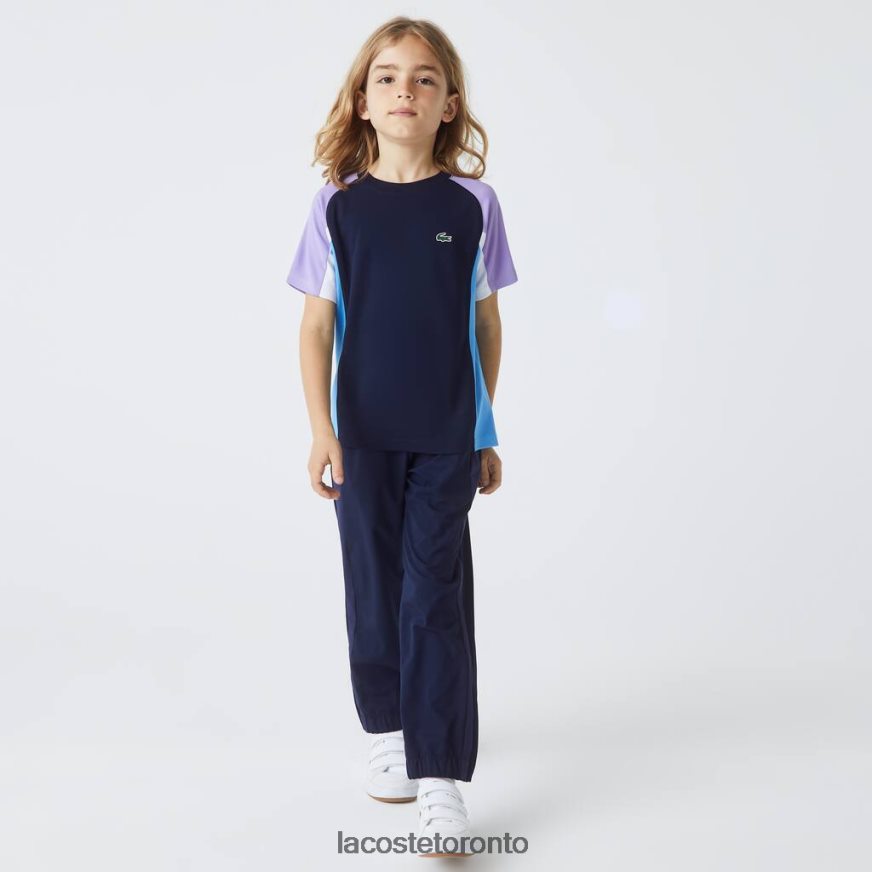 Clothing Lacoste SPORT Color-Block Tennis T-Shirt Navy Blue/Purple/White/Blue Kids Z60BPR3153