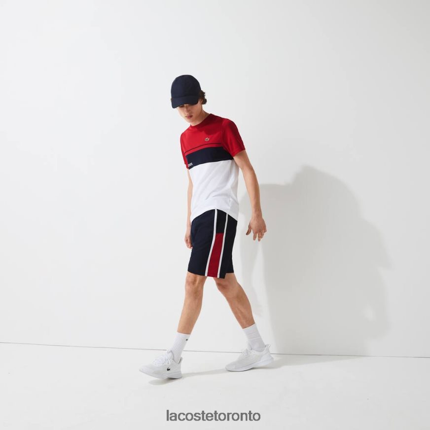 Clothing Lacoste SPORT Colorblock Panels Lightweight Shorts Navy Blue/Red/White Men Z60BPR1367