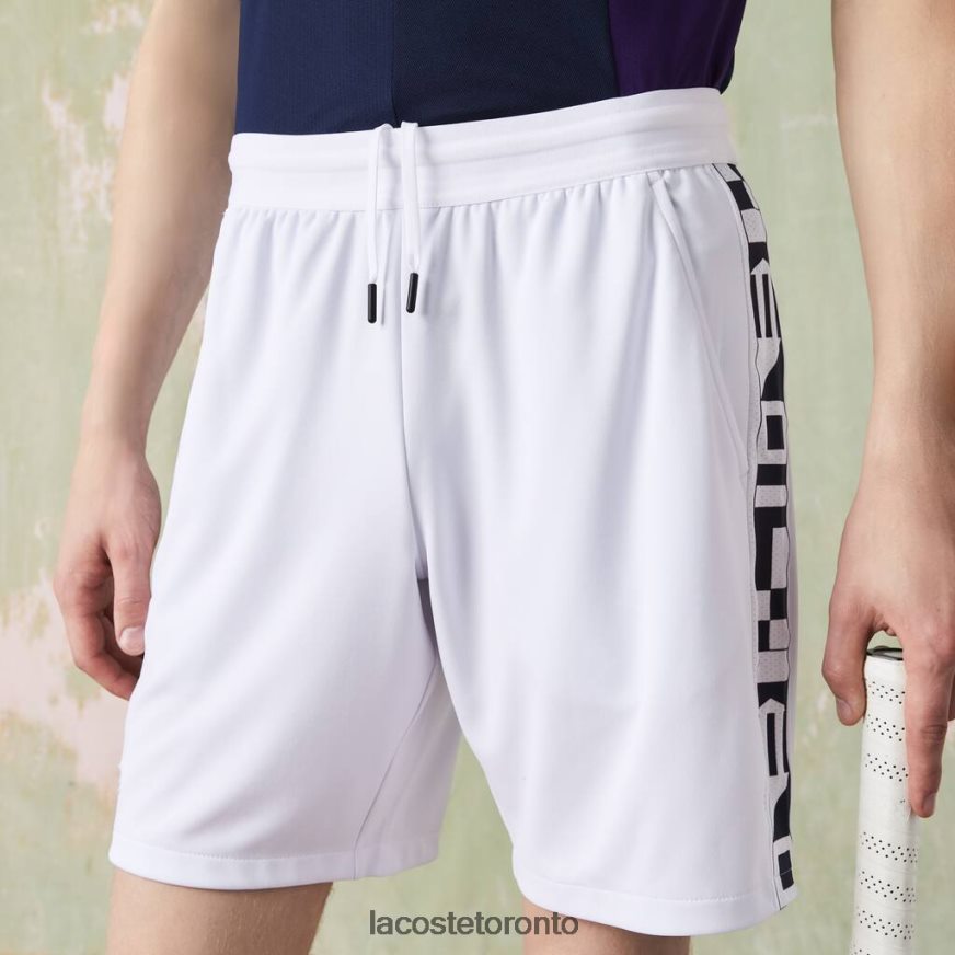 Clothing Lacoste SPORT Contrast Print Tennis Shorts White Men Z60BPR1536