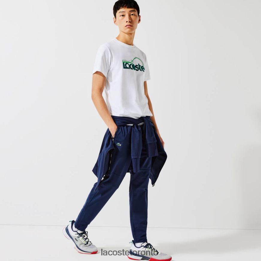 Clothing Lacoste SPORT Crew Neck Tennis Print Breathable T-shirt White/Green Men Z60BPR792