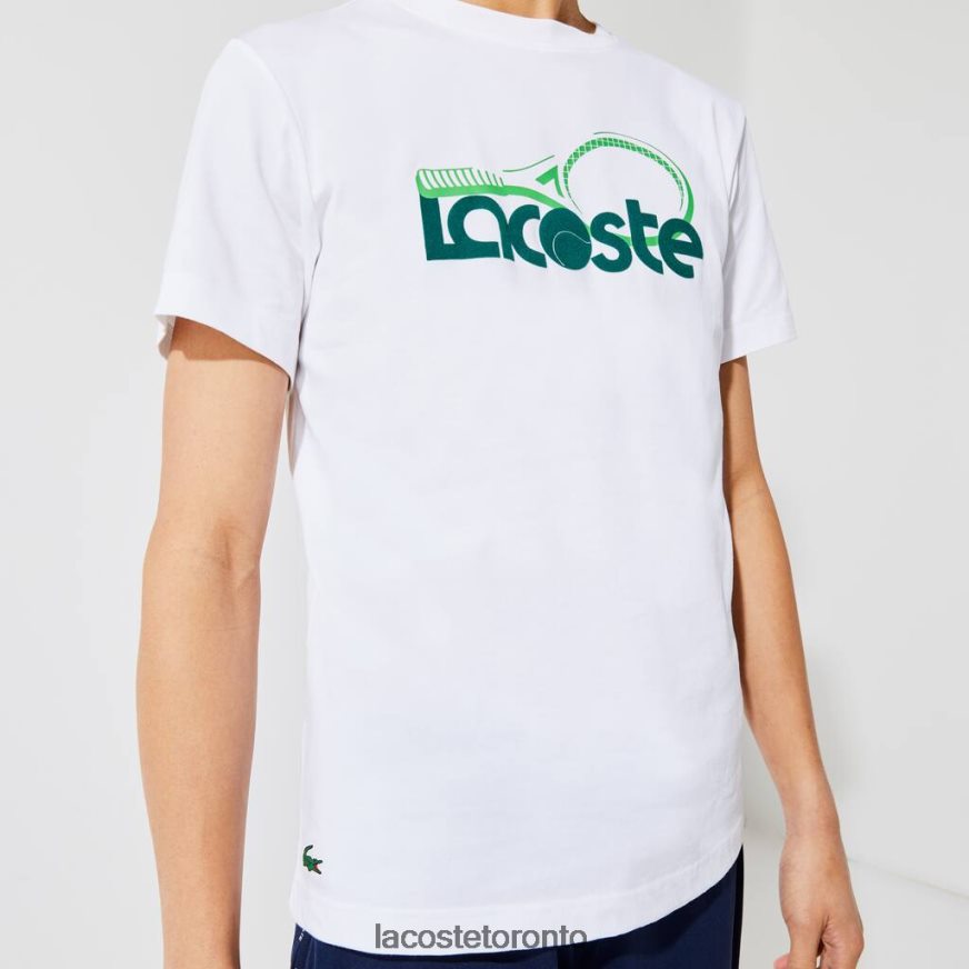 Clothing Lacoste SPORT Crew Neck Tennis Print Breathable T-shirt White/Green Men Z60BPR792