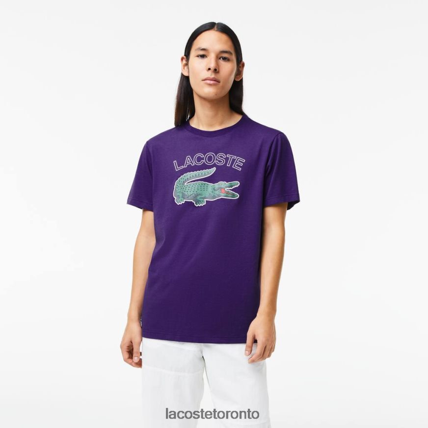 Clothing Lacoste SPORT Crocodile Print Jersey T-Shirt Purple Men Z60BPR839