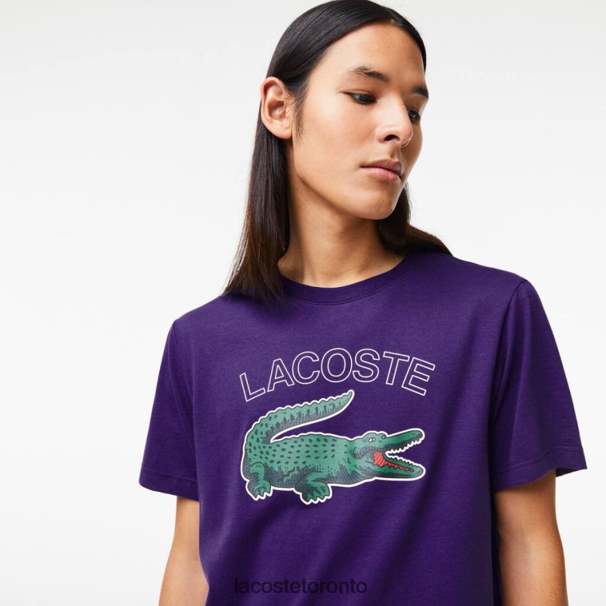 Clothing Lacoste SPORT Crocodile Print Jersey T-Shirt Purple Men Z60BPR839