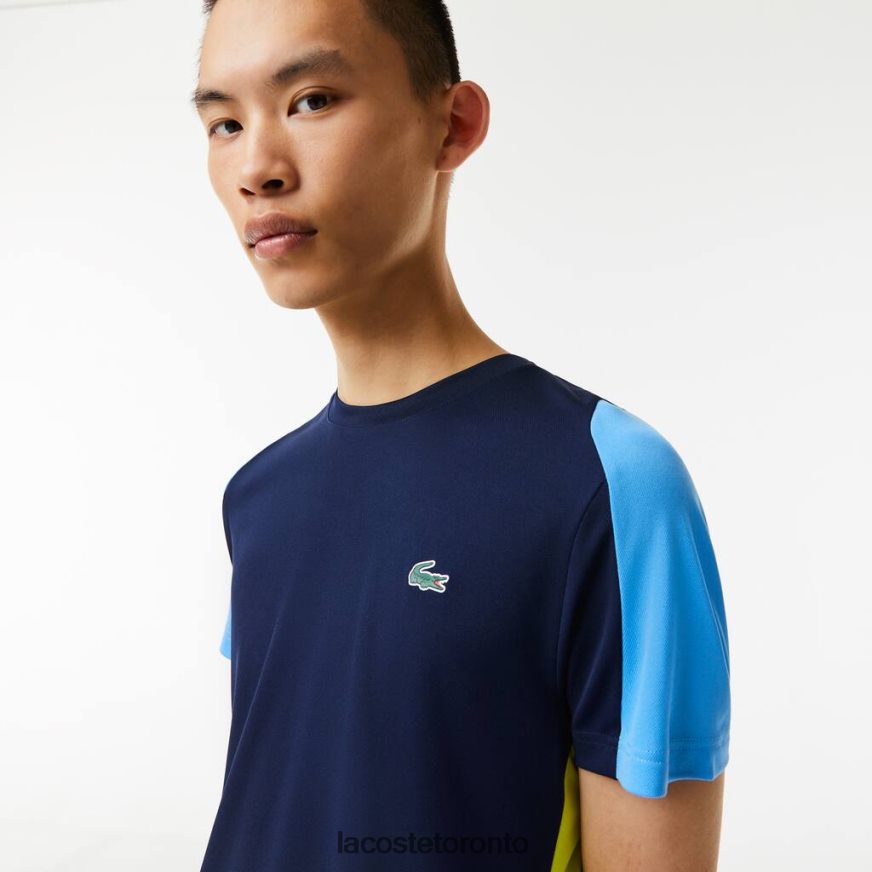 Clothing Lacoste SPORT Crocodile Print Tennis T-Shirt Navy Blue/Blue/Yellow/White Men Z60BPR586