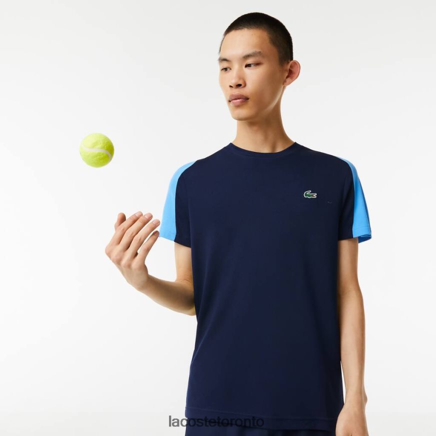 Clothing Lacoste SPORT Crocodile Print Tennis T-Shirt Navy Blue/Blue/Yellow/White Men Z60BPR586