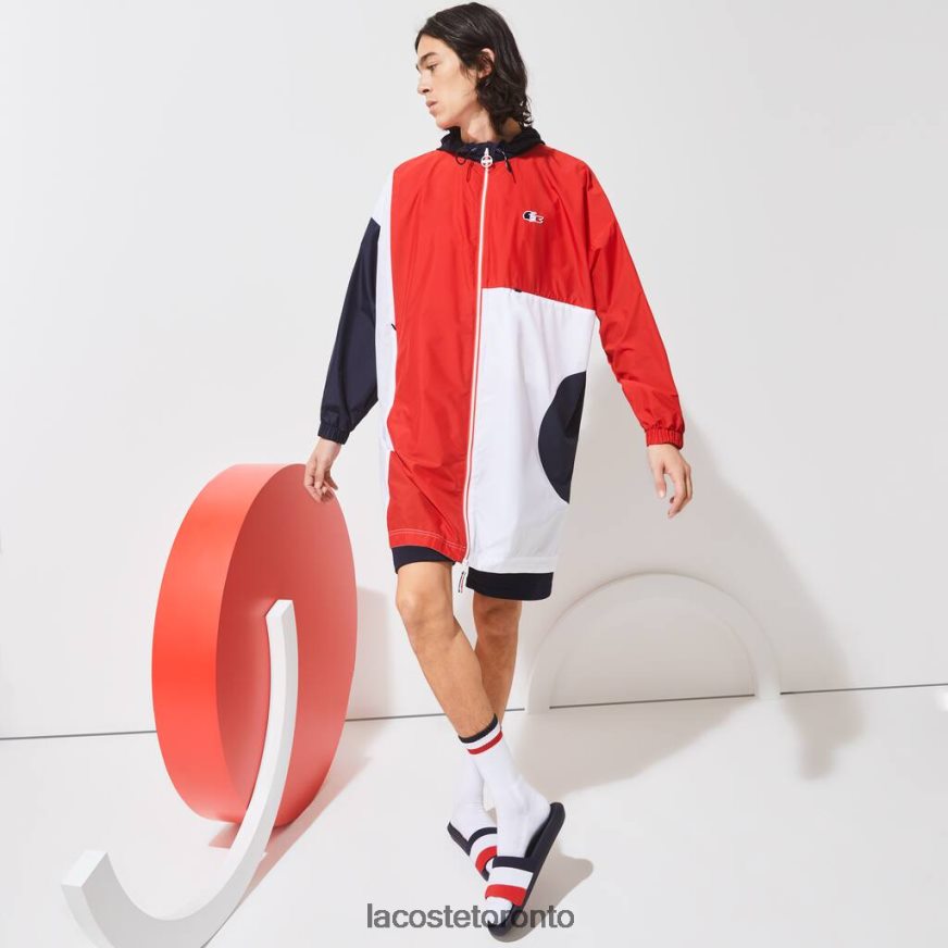 Clothing Lacoste SPORT French Sporting Spirit Edition Oversized Raincoat Navy Blue/Red/White Men Z60BPR1299