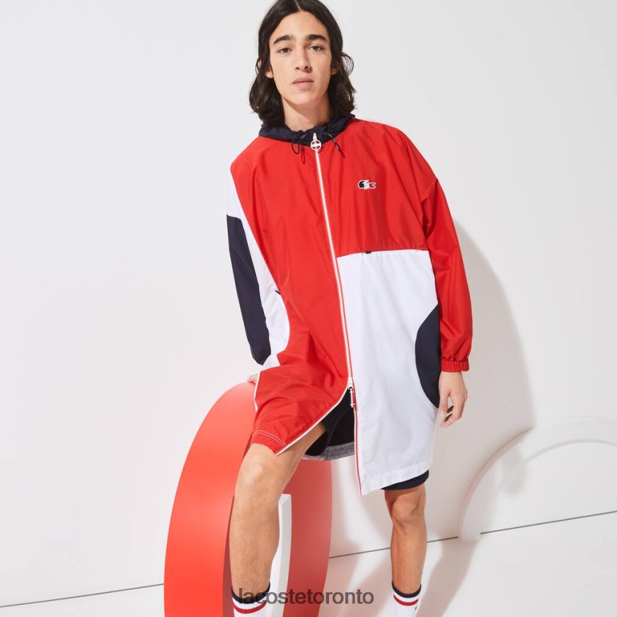 Clothing Lacoste SPORT French Sporting Spirit Edition Oversized Raincoat Navy Blue/Red/White Men Z60BPR1299