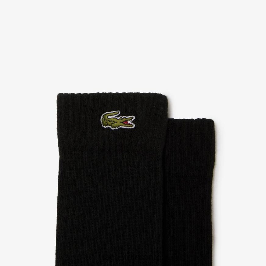 Clothing Lacoste SPORT High-Cut Stretch Cotton Socks Black Unisex Z60BPR1935