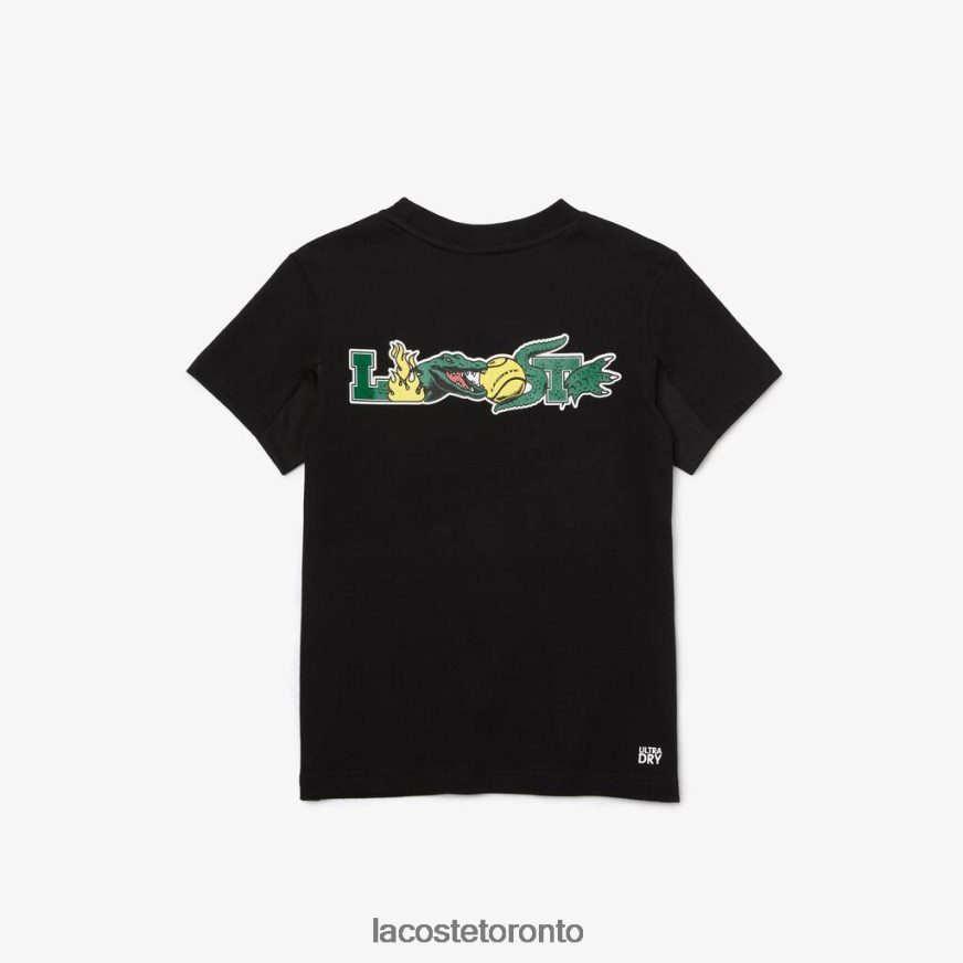 Clothing Lacoste SPORT Jersey Tennis T-Shirt Black Kids Z60BPR3170