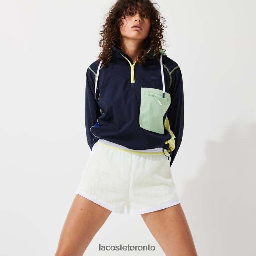 Clothing Lacoste SPORT Light Nylon Shorts White/Flashy Yellow Women Z60BPR2659