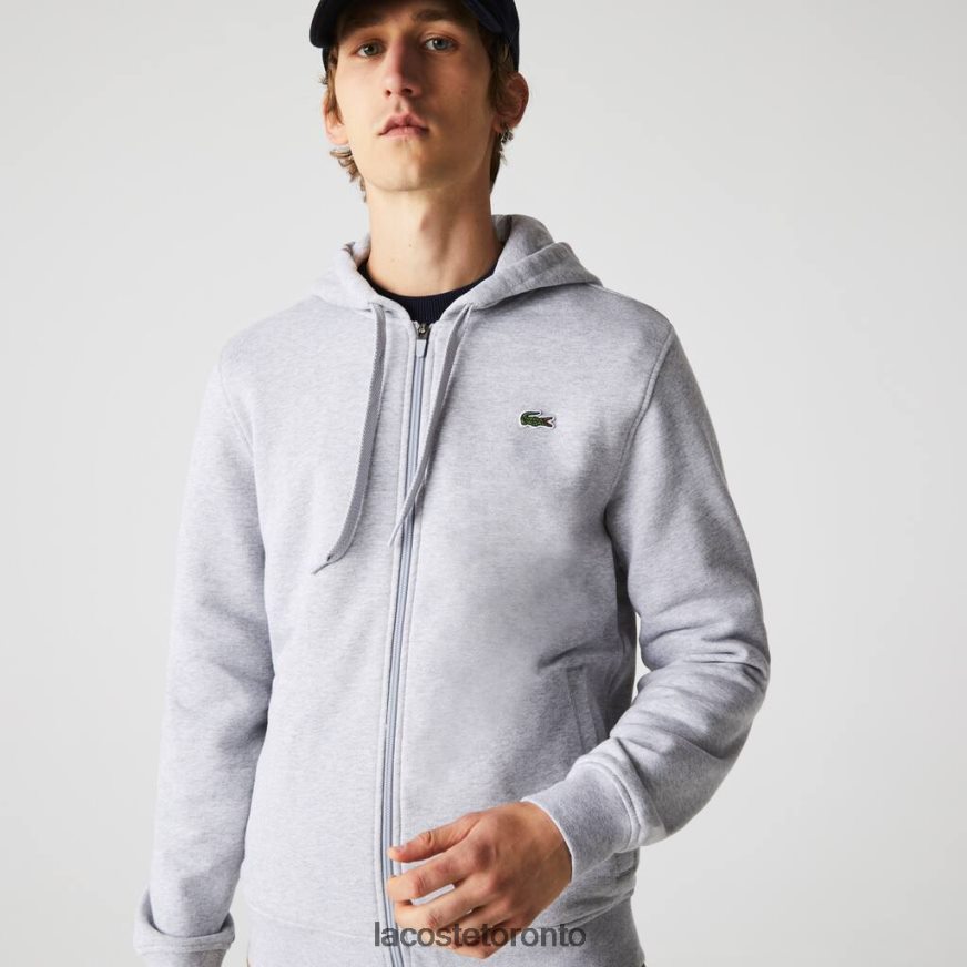 Clothing Lacoste SPORT Lightweight Bi-material Hoodie Grey Chine/Light Grey Men Z60BPR962