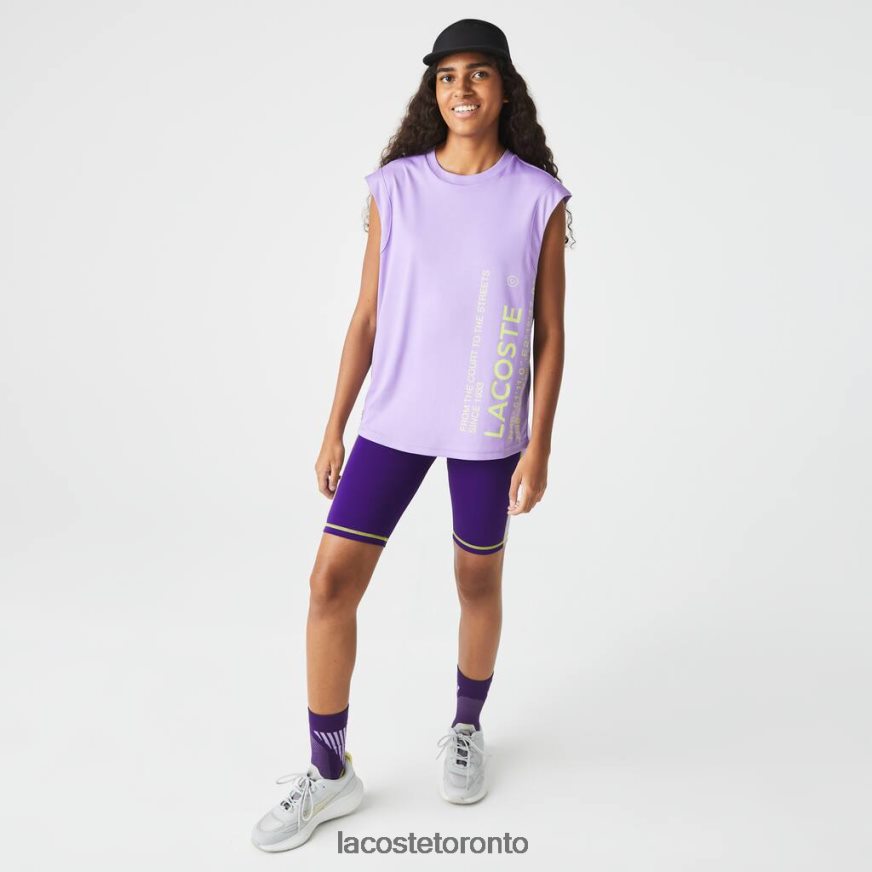 Clothing Lacoste SPORT Loose Fit Branded Coordinate T-Shirt Purple Women Z60BPR2557