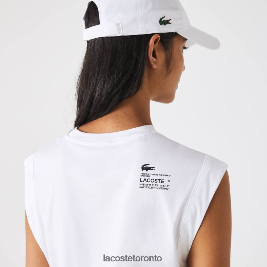 Clothing Lacoste SPORT Loose Fit Branded Coordinate T-Shirt White Women Z60BPR2558