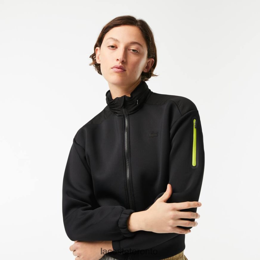 Clothing Lacoste SPORT Loose Fit Zip Sweatshirt Black Women Z60BPR2382