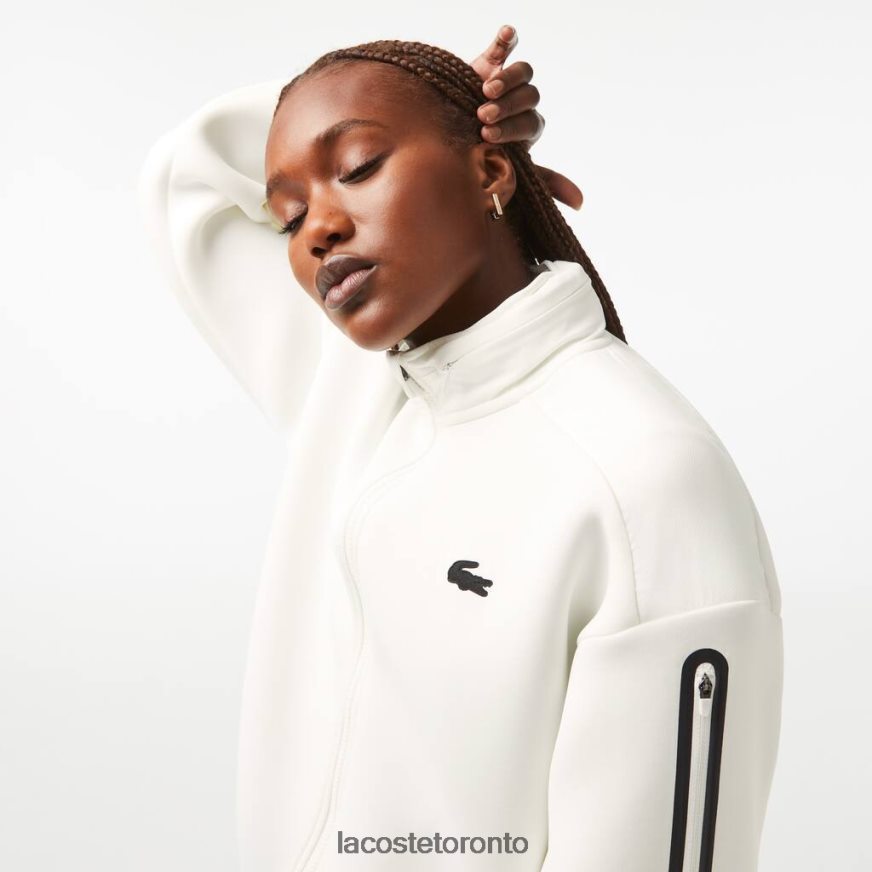 Clothing Lacoste SPORT Loose Fit Zip Sweatshirt White Women Z60BPR2381