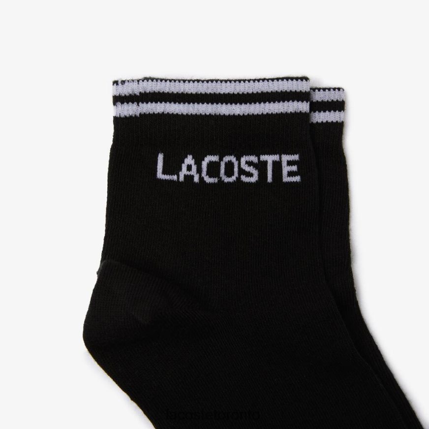 Clothing Lacoste SPORT Low-Cut Cotton Sock Two-Pack Black/White Unisex Z60BPR1672