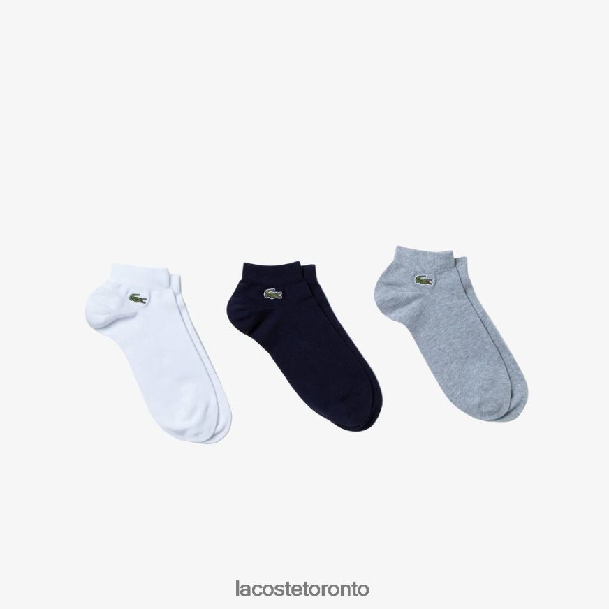 Clothing Lacoste SPORT Low-Cut Socks 3-Pack Grey Chine/Navy Blue/White Unisex Z60BPR510