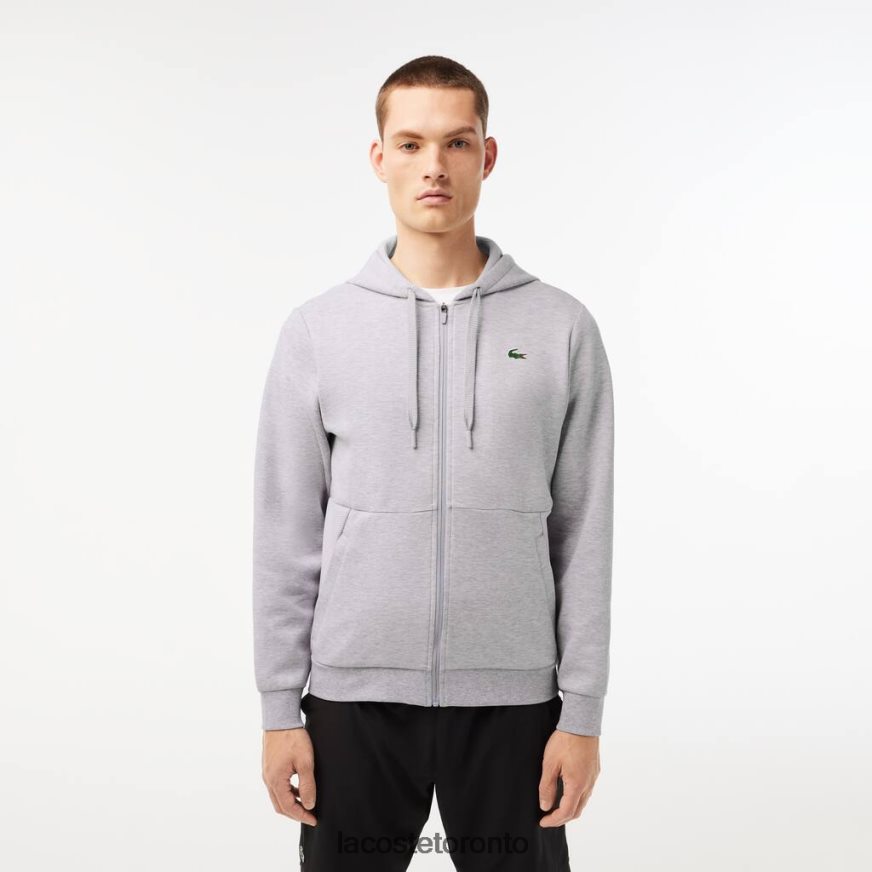 Clothing Lacoste SPORT Mesh Panels Hoodie Grey Chine/Light Grey Men Z60BPR1018