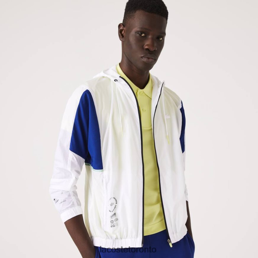 Clothing Lacoste SPORT Packable Nylon Zip Jacket White/Blue/Flashy Yellow/Black Men Z60BPR1307