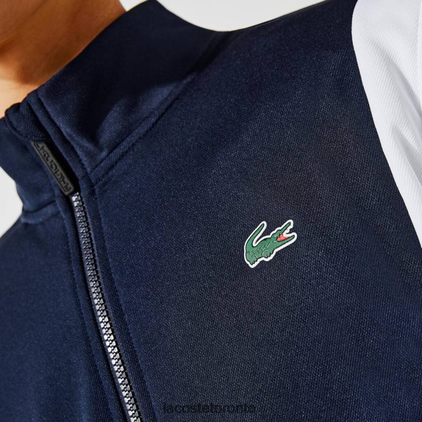 Clothing Lacoste SPORT Pique Zip Sweatshirt Navy Blue/White Men Z60BPR1205