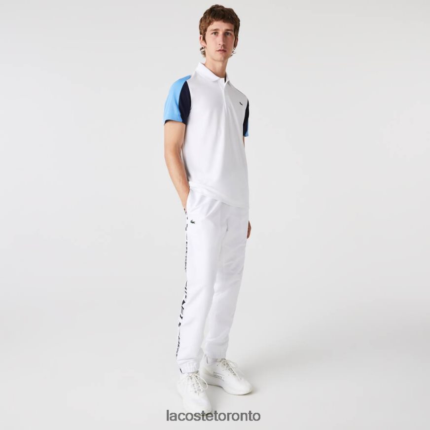 Clothing Lacoste SPORT Regular Fit Run-Resistant Pique Tennis Polo White/Blue/Navy Blue Men Z60BPR556