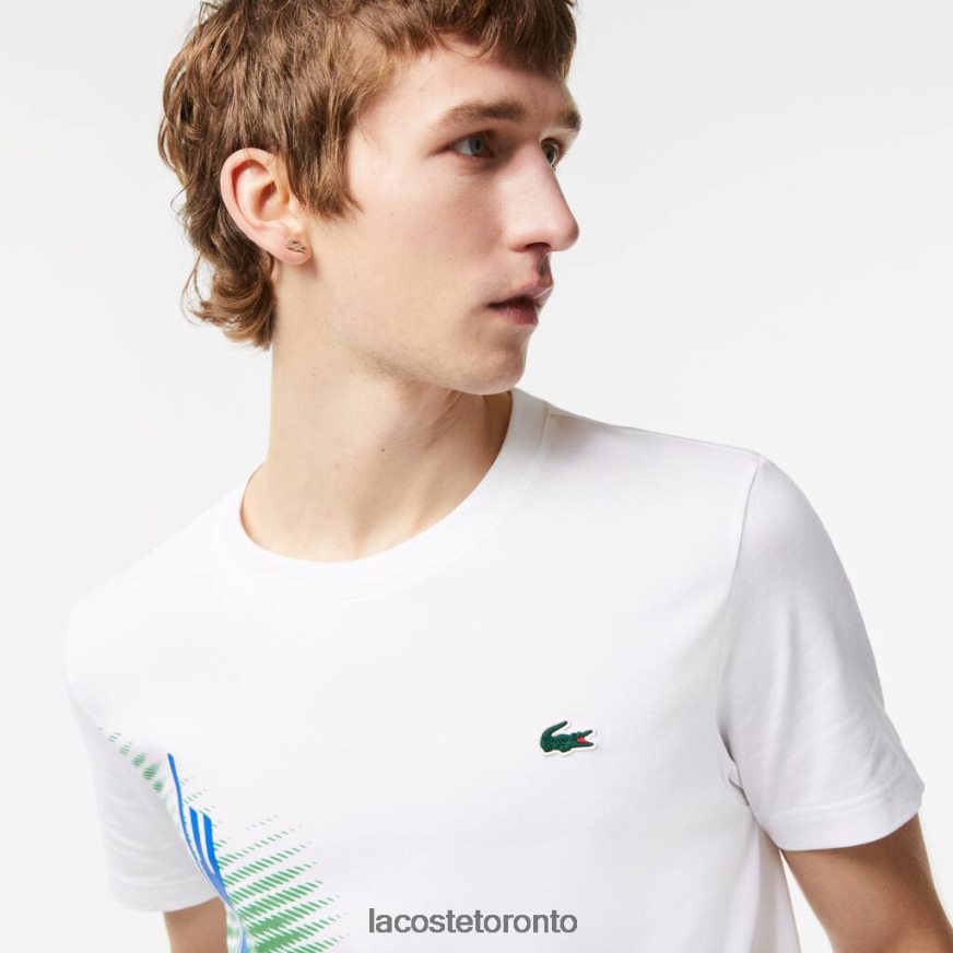 Clothing Lacoste SPORT Regular Fit T-Shirt with Contrast Branding White Men Z60BPR91