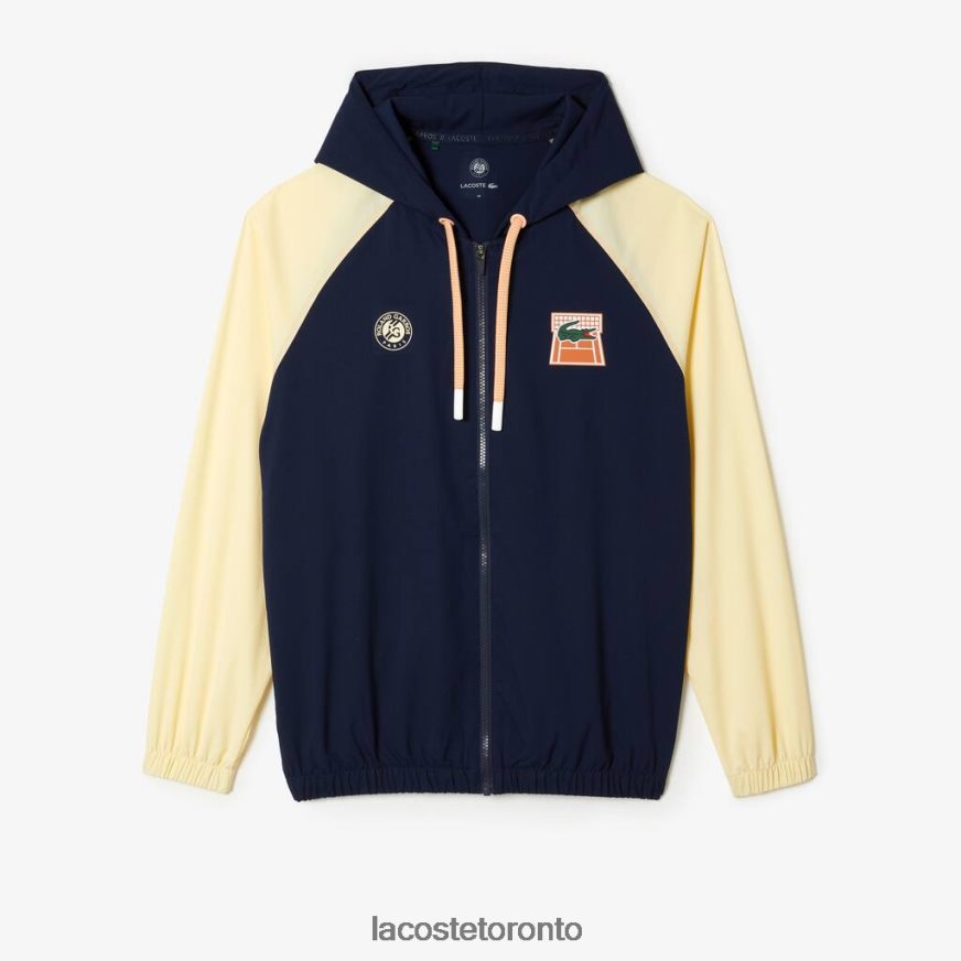 Clothing Lacoste SPORT Roland Garros Edition Zip Sweatshirt Navy Blue/Yellow Unisex Z60BPR375