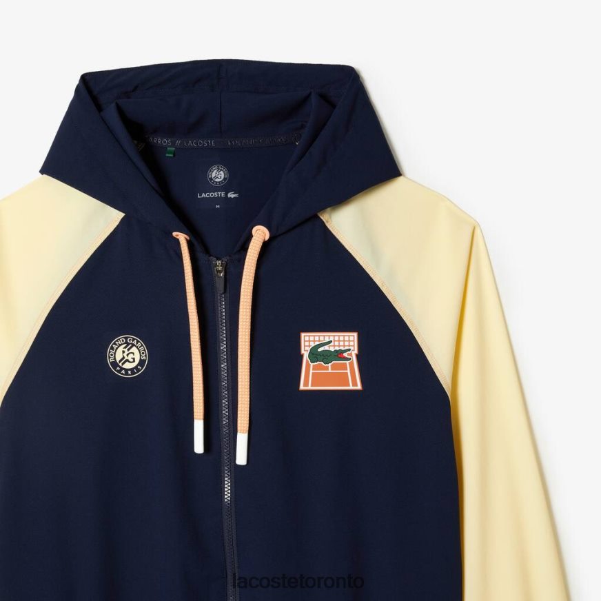 Clothing Lacoste SPORT Roland Garros Edition Zip Sweatshirt Navy Blue/Yellow Unisex Z60BPR375