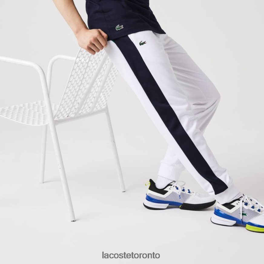 Clothing Lacoste SPORT Run-Resistant Tennis Trackpants White/Navy Blue/Green Men Z60BPR994