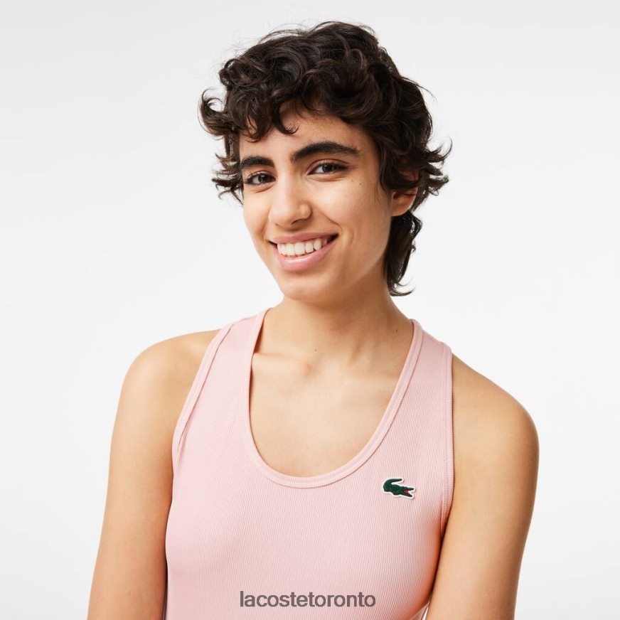 Clothing Lacoste SPORT Slim Fit Ribbed Tank Top Pink Women Z60BPR2388