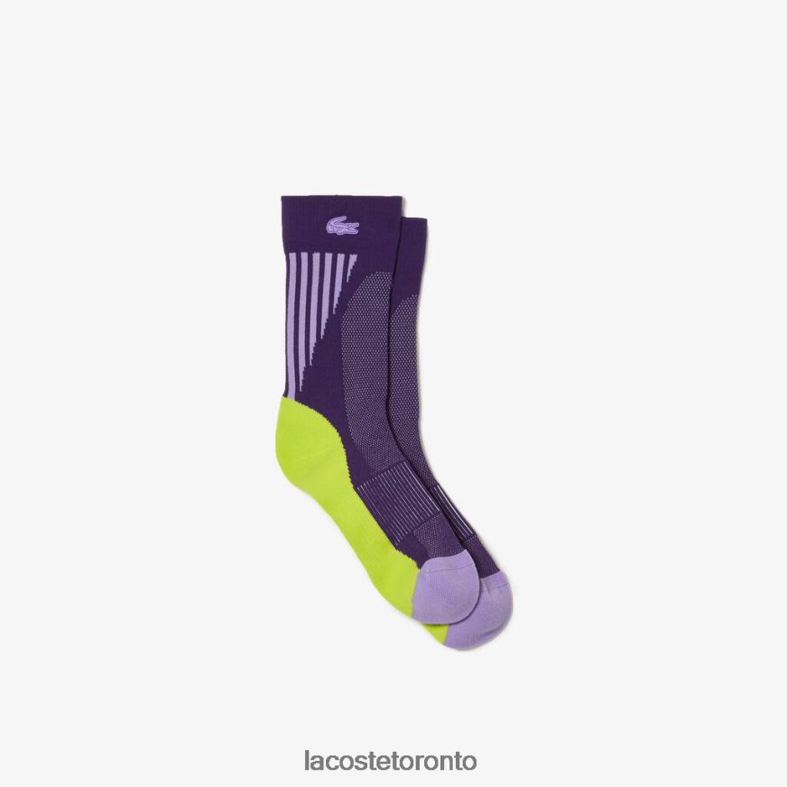 Clothing Lacoste SPORT Socks Purple/Black/Yellow/Purple Unisex Z60BPR1667