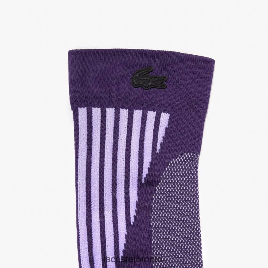 Clothing Lacoste SPORT Socks Purple/Black/Yellow/Purple Unisex Z60BPR1667