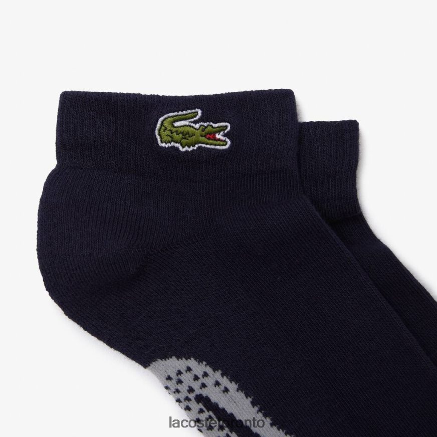 Clothing Lacoste SPORT Stretch Cotton Low-Cut Socks Navy Blue/Grey Chine Unisex Z60BPR1680