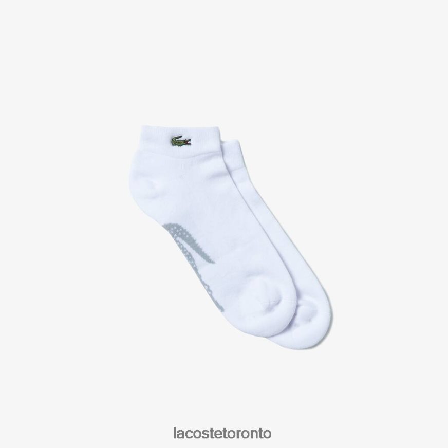 Clothing Lacoste SPORT Stretch Cotton Low-Cut Socks White/Grey Chine Unisex Z60BPR1678