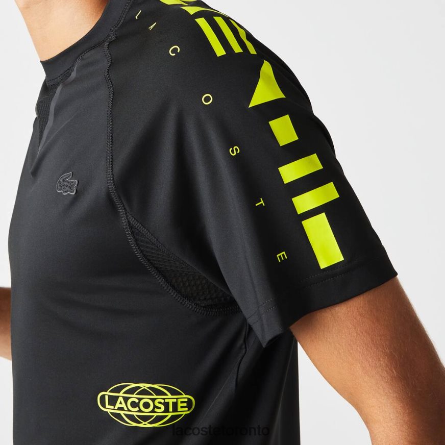 Clothing Lacoste SPORT Stretch Jersey T-Shirt Black/Yellow Men Z60BPR828