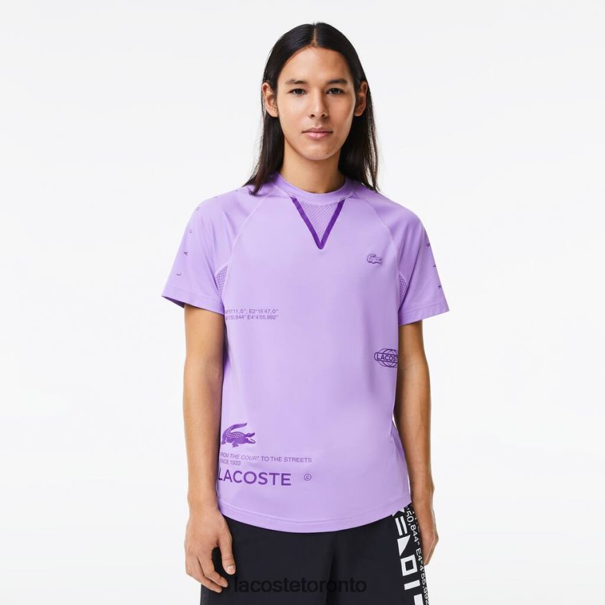 Clothing Lacoste SPORT Stretch Jersey T-Shirt Purple Men Z60BPR827