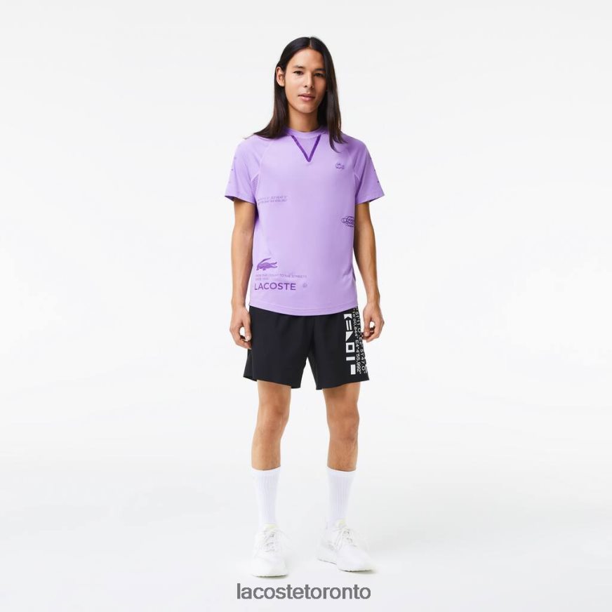 Clothing Lacoste SPORT Stretch Jersey T-Shirt Purple Men Z60BPR827