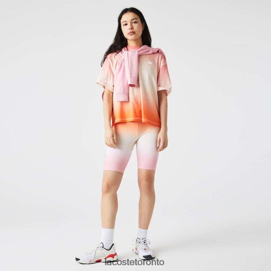 Clothing Lacoste SPORT Summer Pack Gradient Bike Shorts Pink/White/Orange Women Z60BPR2661