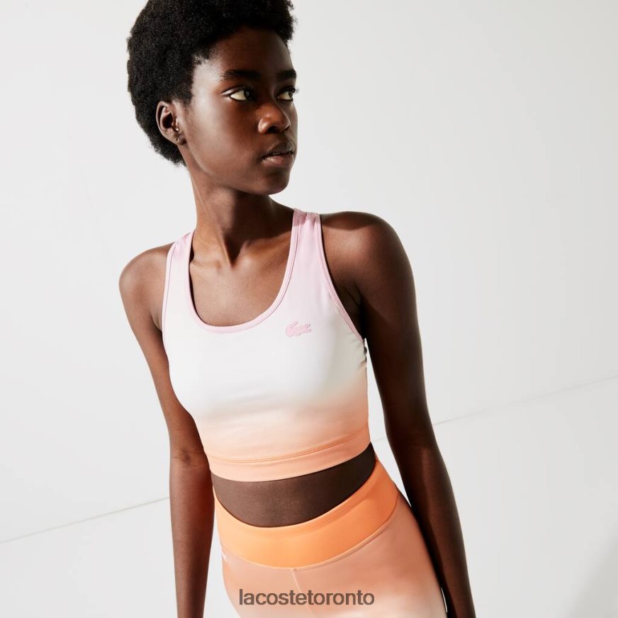 Clothing Lacoste SPORT Summer Pack Racer Back Sports Bra Pink/White/Orange Women Z60BPR2572