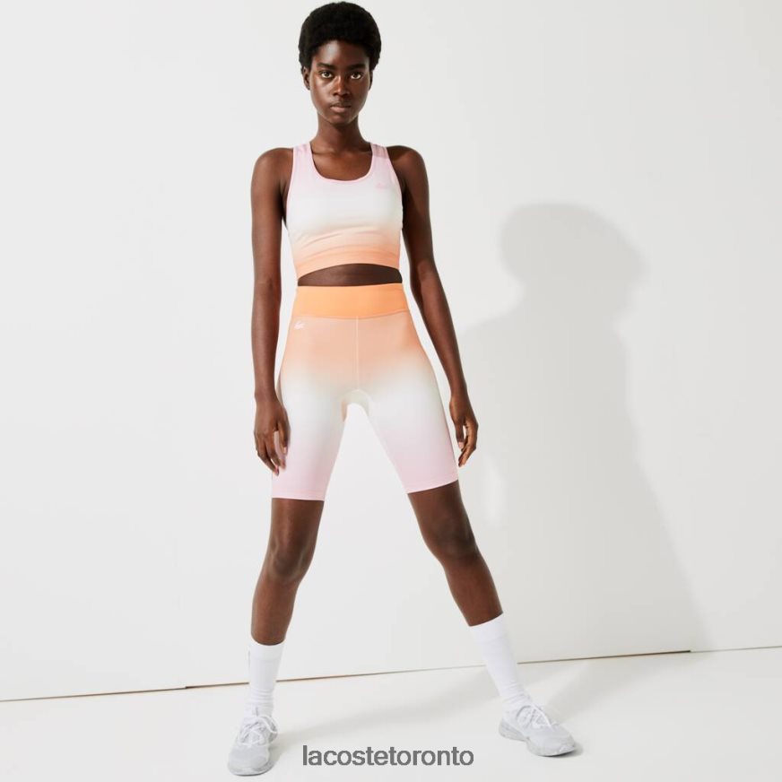 Clothing Lacoste SPORT Summer Pack Racer Back Sports Bra Pink/White/Orange Women Z60BPR2572