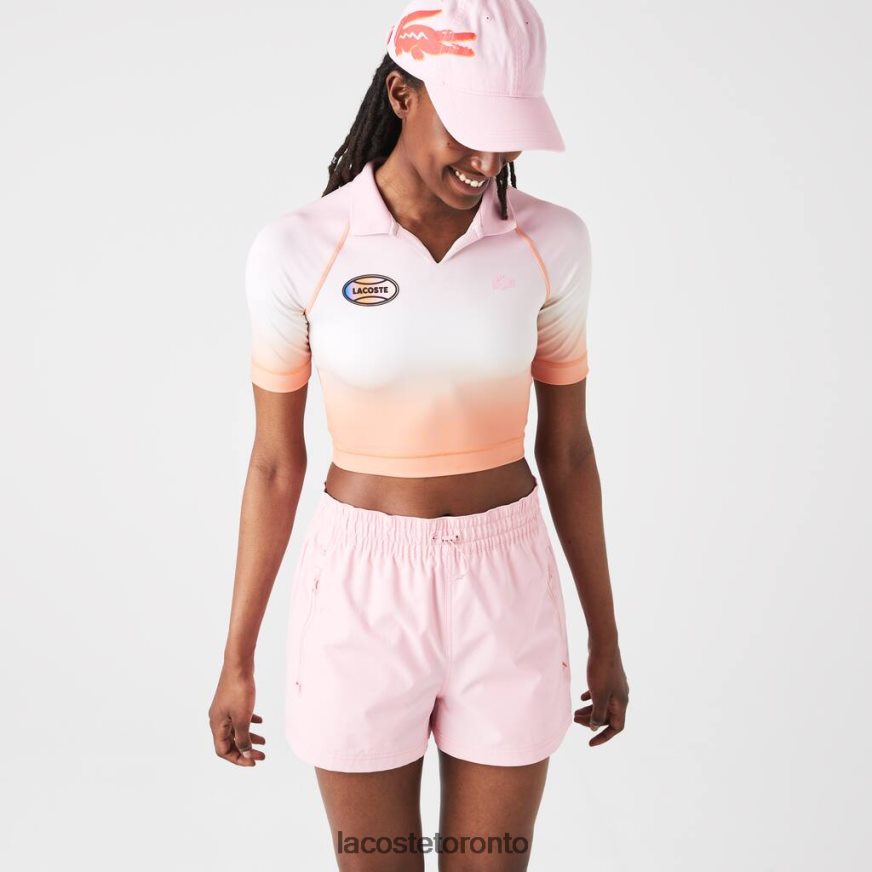 Clothing Lacoste SPORT Summer Pack Short Gradient And Stretch Polo Pink/White/Orange Women Z60BPR2499