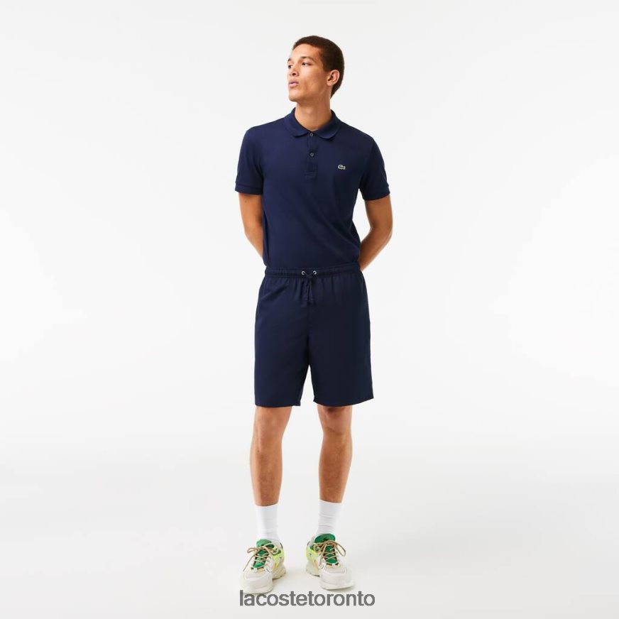 Clothing Lacoste SPORT Tennis Solid Diamond Weave Shorts Navy Blue Men Z60BPR1441