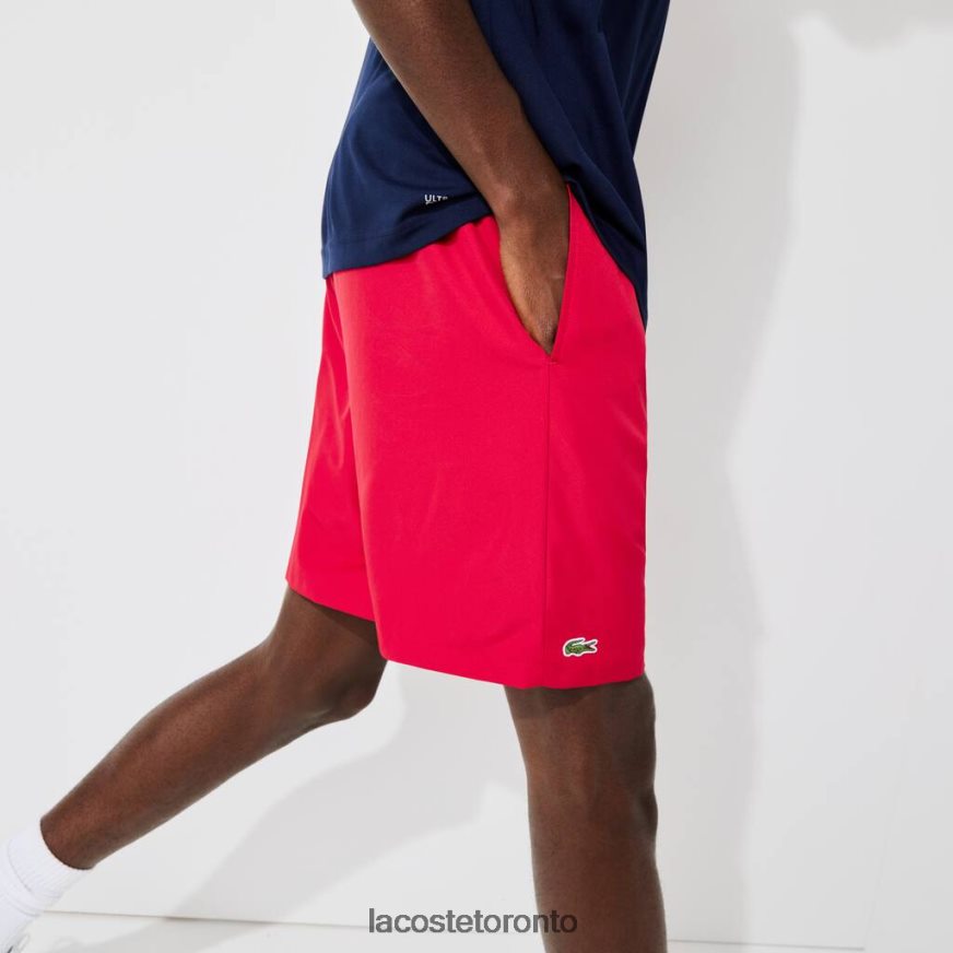 Clothing Lacoste SPORT Tennis Solid Diamond Weave Shorts Red Men Z60BPR1444