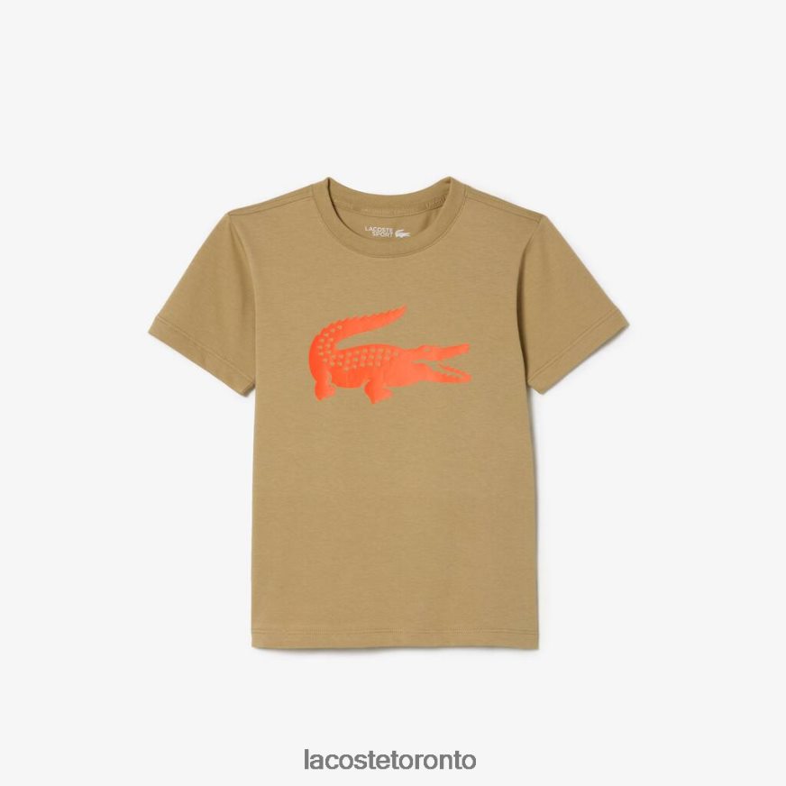 Clothing Lacoste SPORT Tennis Technical Jersey Oversized Croc T-Shirt Beige/Orange Kids Z60BPR3018