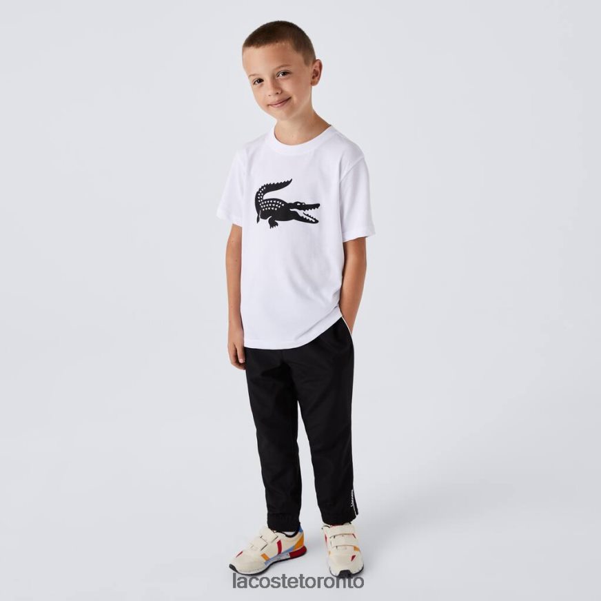 Clothing Lacoste SPORT Tennis Technical Jersey Oversized Croc T-Shirt White/Black Kids Z60BPR3019