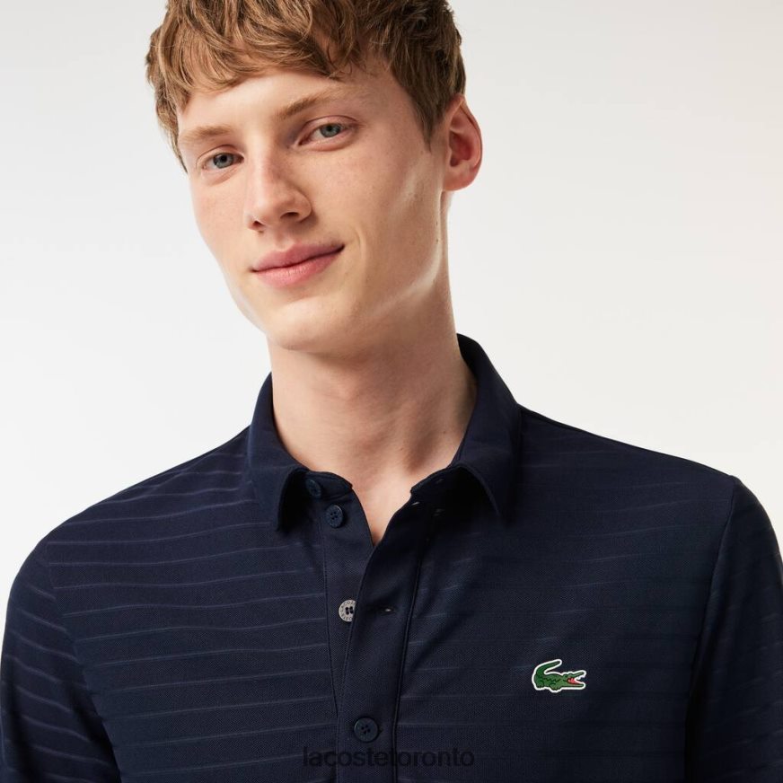 Clothing Lacoste SPORT Textured Breathable Golf Polo Navy Blue Men Z60BPR70