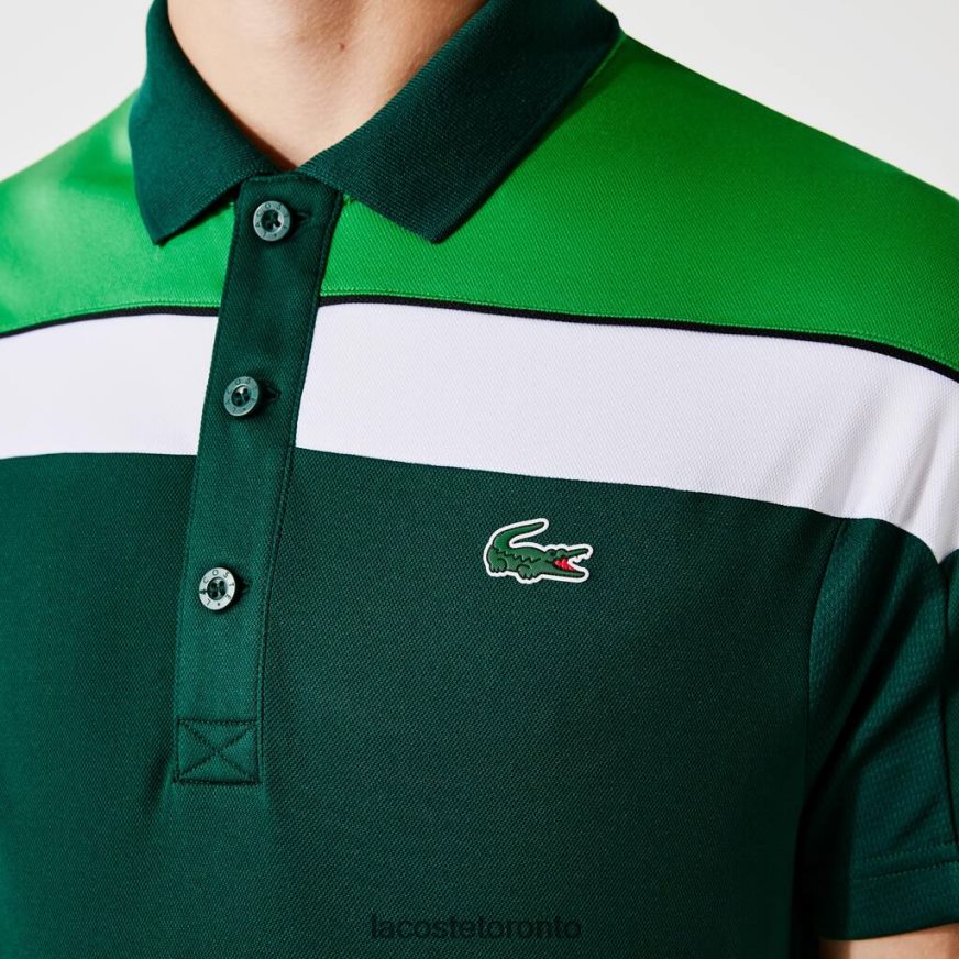 Clothing Lacoste SPORT Thermo-Regulating Pique Regular Fit Polo Green/White/Black Men Z60BPR1312