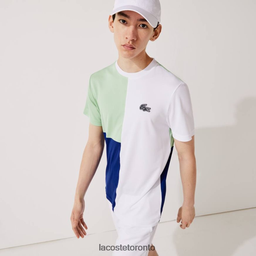 Clothing Lacoste SPORT Tricolor Breathable Light Pique T-shirt White/Green/Blue/Navy Blue Men Z60BPR908