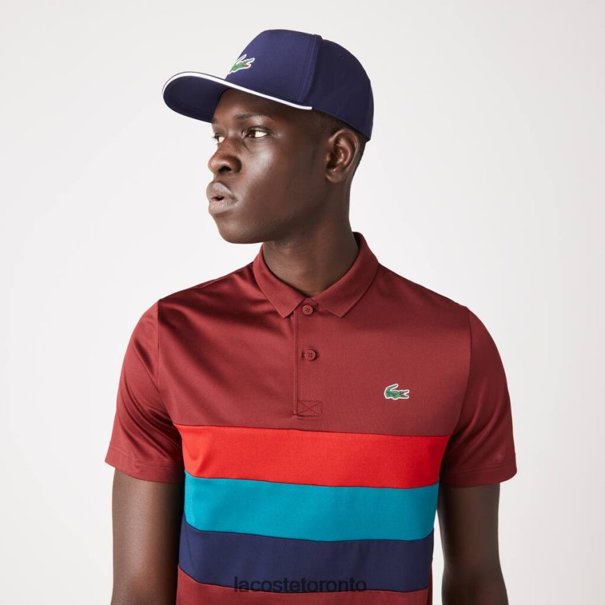 Clothing Lacoste SPORT Tricolor Stripe Golf Polo Bordeaux/Red/Green/Navy Blue Men Z60BPR825