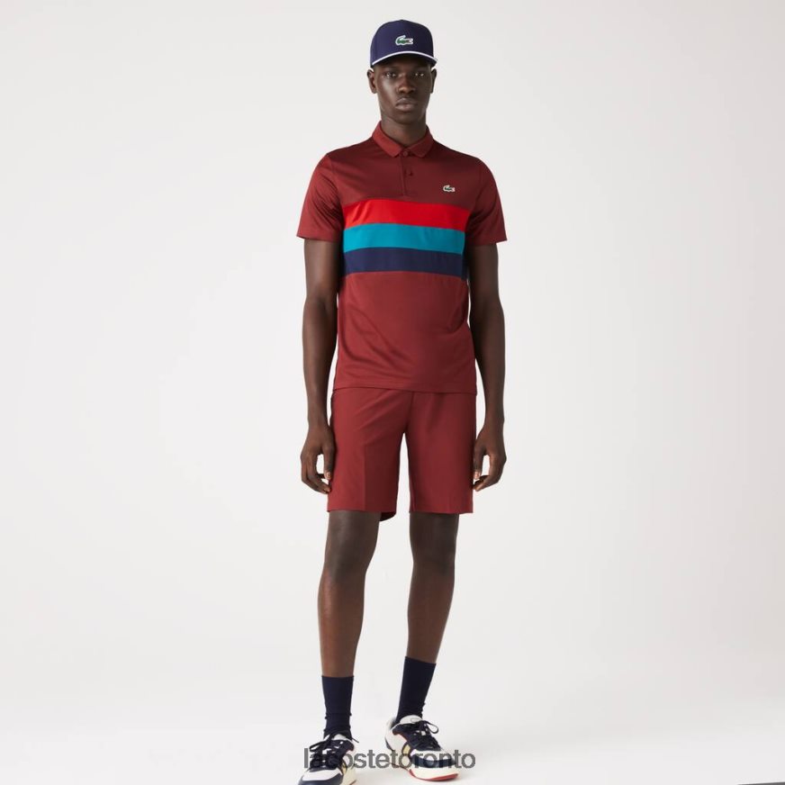 Clothing Lacoste SPORT Tricolor Stripe Golf Polo Bordeaux/Red/Green/Navy Blue Men Z60BPR825